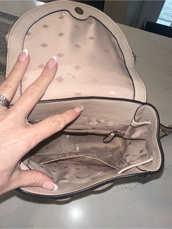 kate spade Two-Tone Beige and Cream Pebbled Leather Backpack
